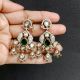 Handmade Brass Metal Jewellery Green Stone Maang Tikka Set